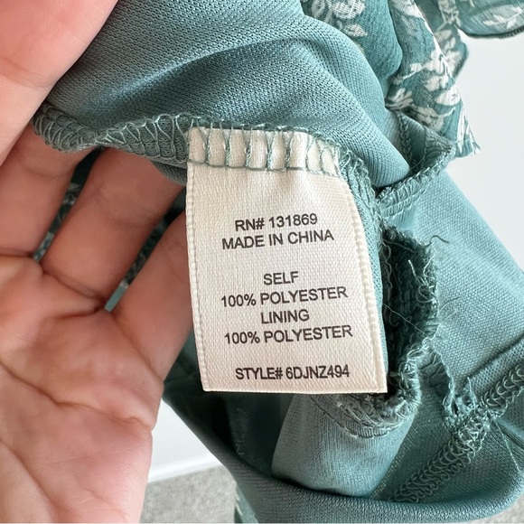 Thirty/Thirty green white Floral Off-The-Shoulder mini Dress Women’s size M - Picture 5 of 10